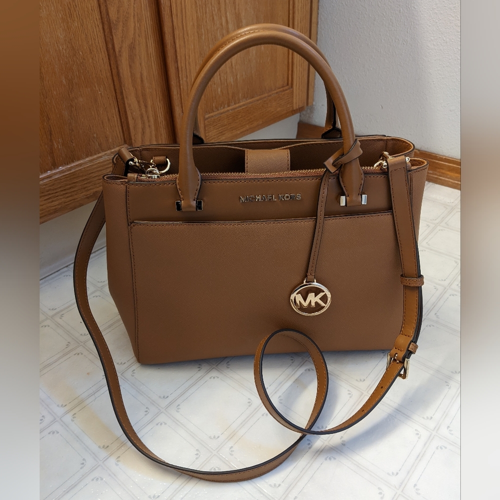 Gently used Michael Kors leather crossbody satchel purse handbag